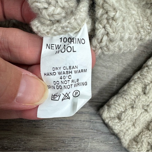 Shades of Aran Irish Wool Knit Sweater Women’s Large Zip Up Fisherman Hooded - Picture 5 of 7